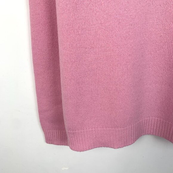 MaxMara Pink Crewneck Knit Sweater With Green Embroidered "M" Logo - Picture 4 of 7
